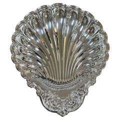 Grand plateau « Shell » en argent ancien de Plaoneida, articles de bar vintage
