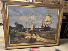 Original x large oil painting inspired by Eugene Boudin impressionist painting