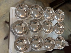 Mid century silver plate coupes set of 12 made in Spain available 6 sets