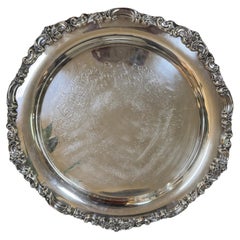 Vassoio da portata vintage Oneida Heirloom “Venetian Scroll” da 17” in argento placcato