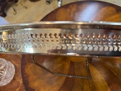 Vintage MW Rogers Silver Plate Round Tray, Mid-20th Century USA