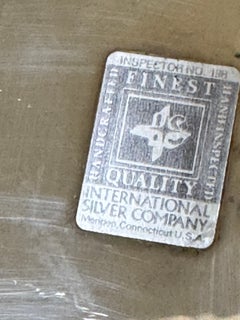 Vintage silverplate oval etched rim tay by international silver