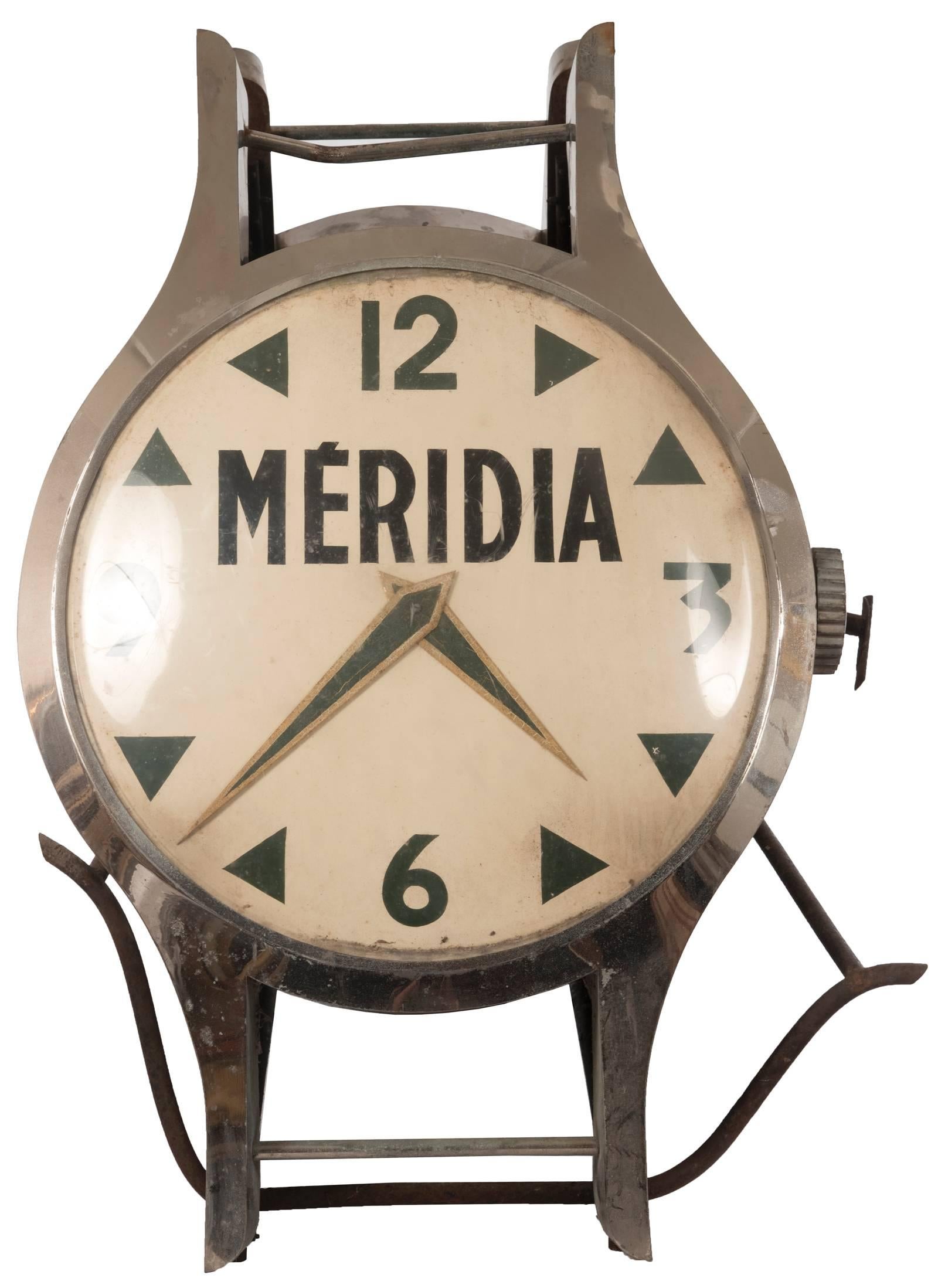 Midcentury French Meridia Wristwatch Taxicab Advertisement In Good Condition For Sale In Salt Lake City, UT