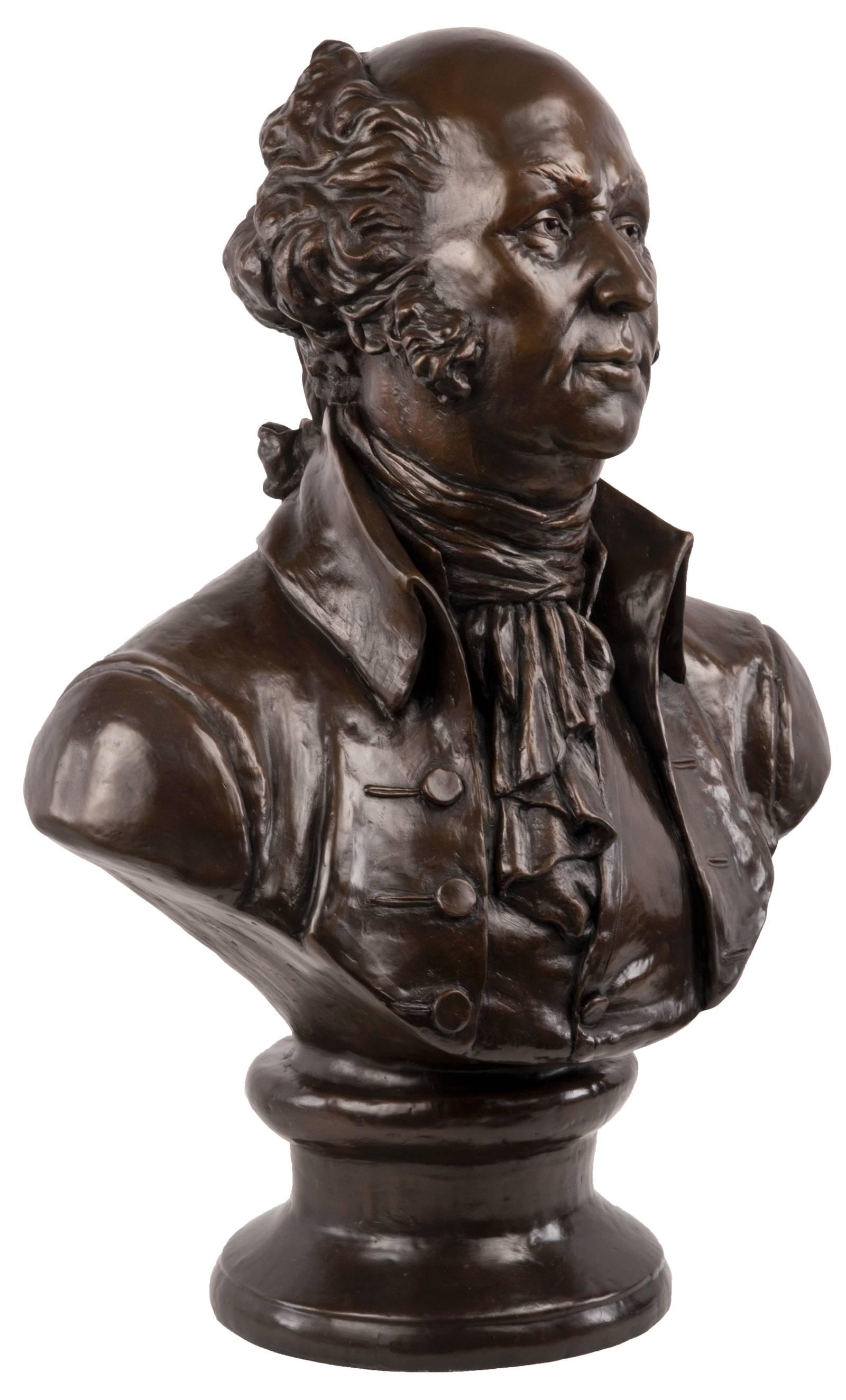 A contemporary sculptural bust of John Adams (1735 - 1826), who was an important political figure in building the foundation of America. Sturgis has represented Adams as a dignified gentleman, an expression of engagement on his face, dressed in a