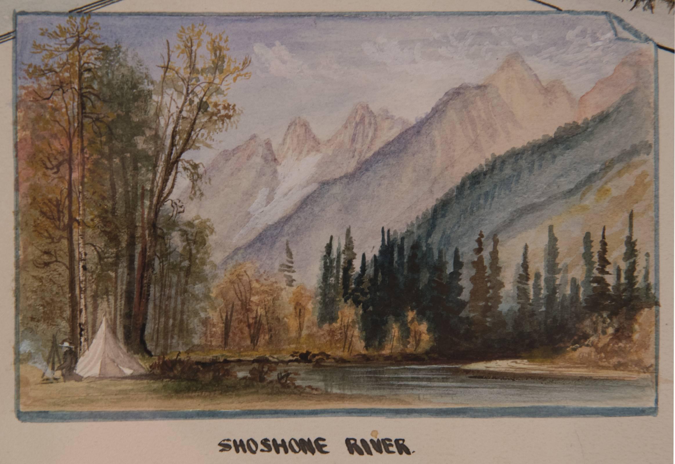 American 19th Century Watercolour Scenes of Jackson Hole, Wyoming by George Beard For Sale