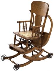 20th Century Golden Oak Convertible Highchair