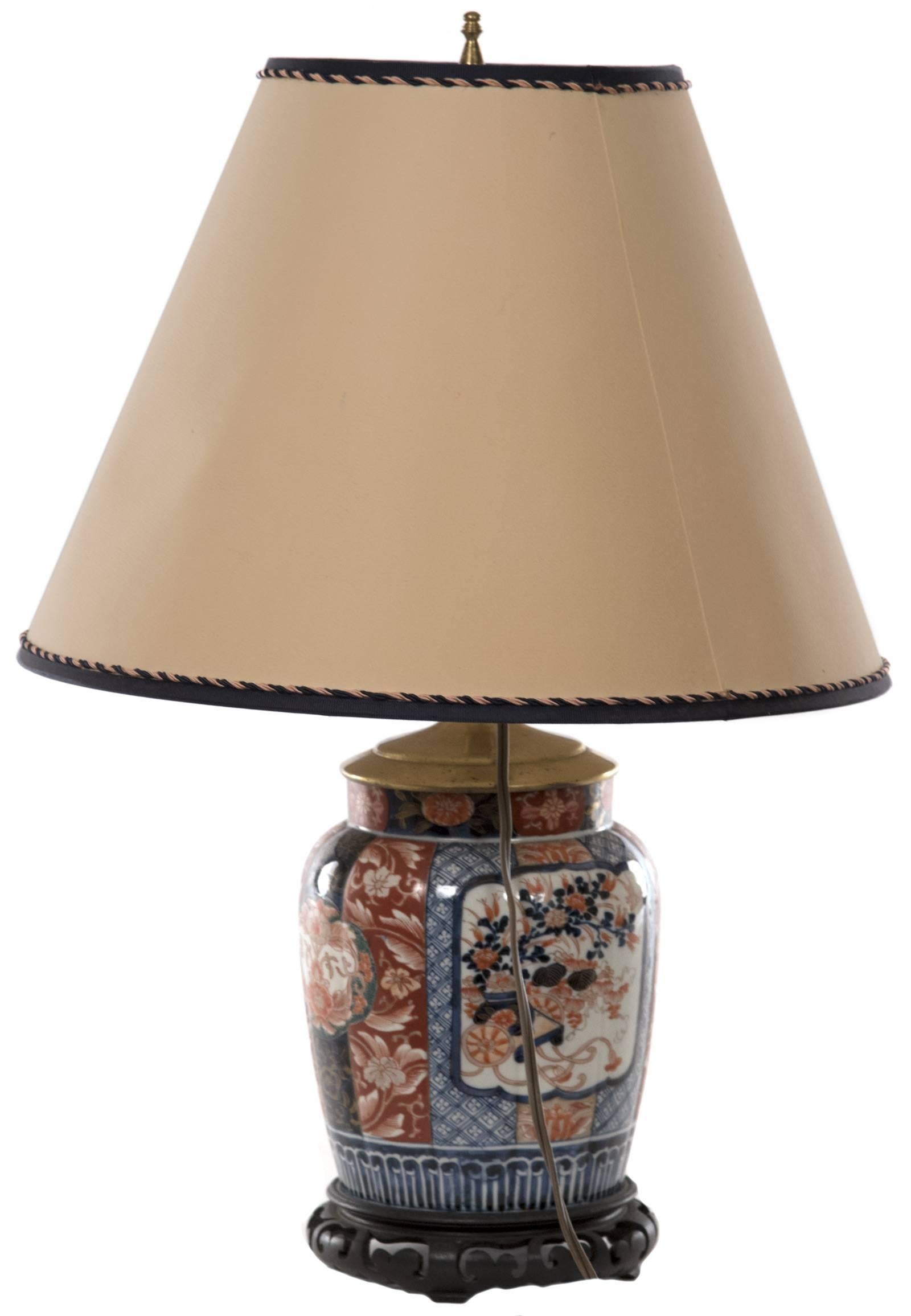 Japonisme 19th Century Japanese Imari Ovoid Porcelain Urn Table Lamp