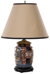Japanische Imari-Tischlampe aus eiförmigem Porzellan mit Urne aus dem 19. Jahrhundert