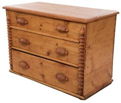 Mormon Pioneer Pine Mule Chest with Berry Stain and Beehive Handles