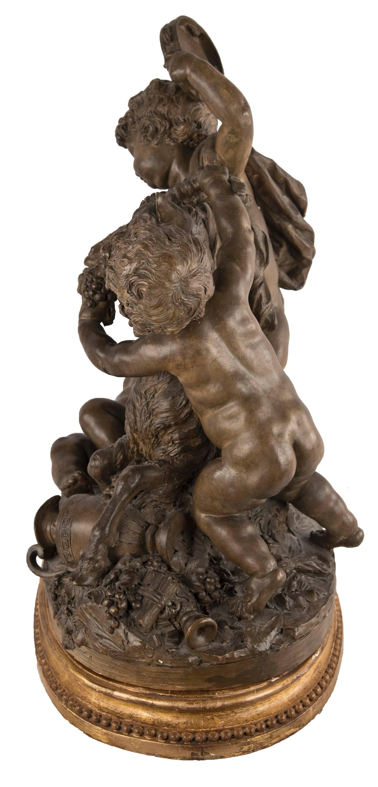 19th Century Patinated Terra-cotta Group of Bacchic Putti In Good Condition In Salt Lake City, UT