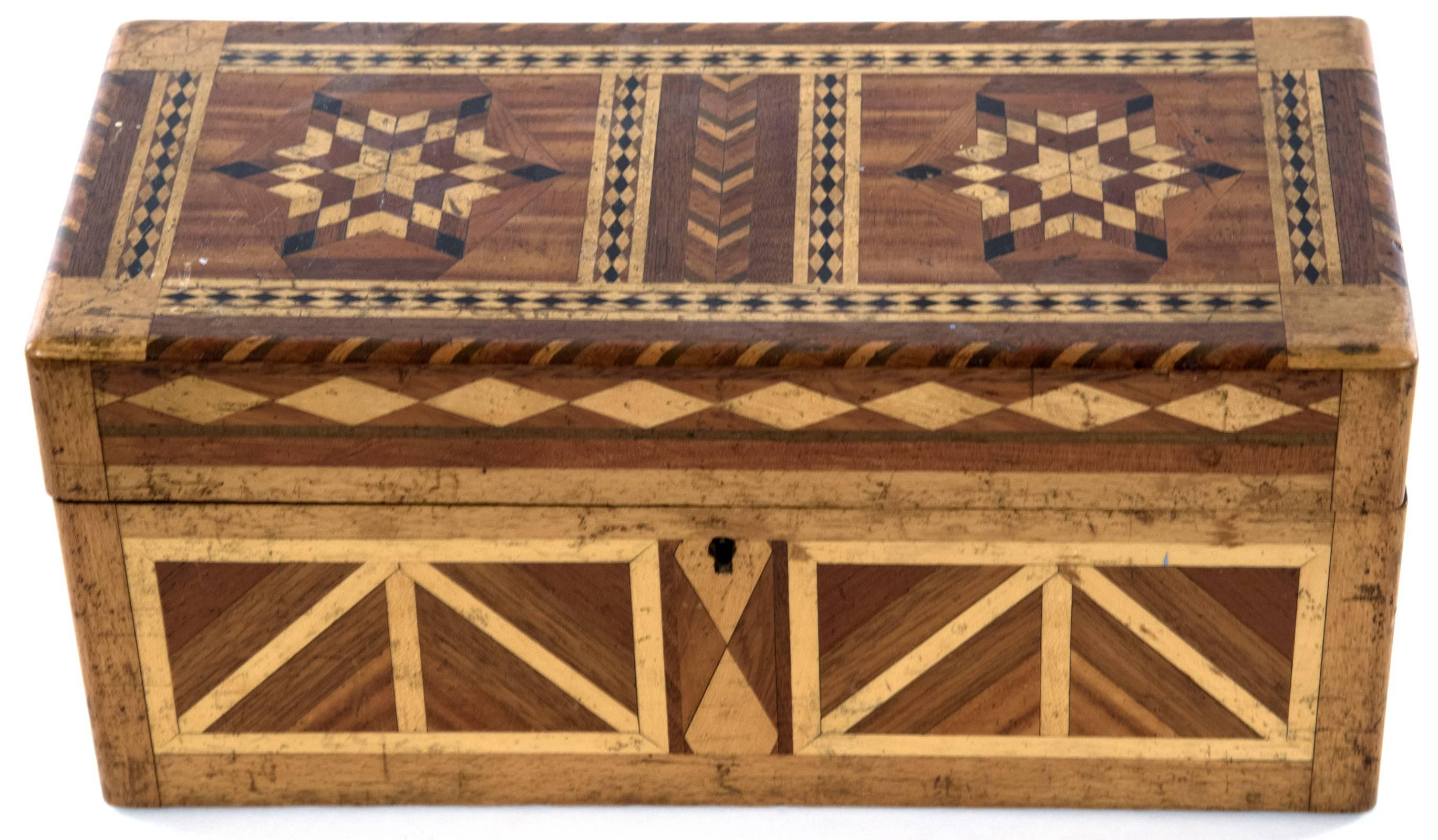 Exquisite 19th Century Parquetry Box In Good Condition In Salt Lake City, UT