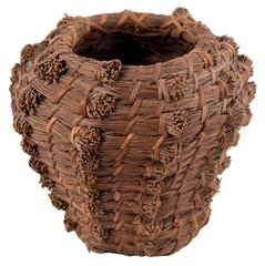 Vintage Pagago Coiled Pine Needle Basket