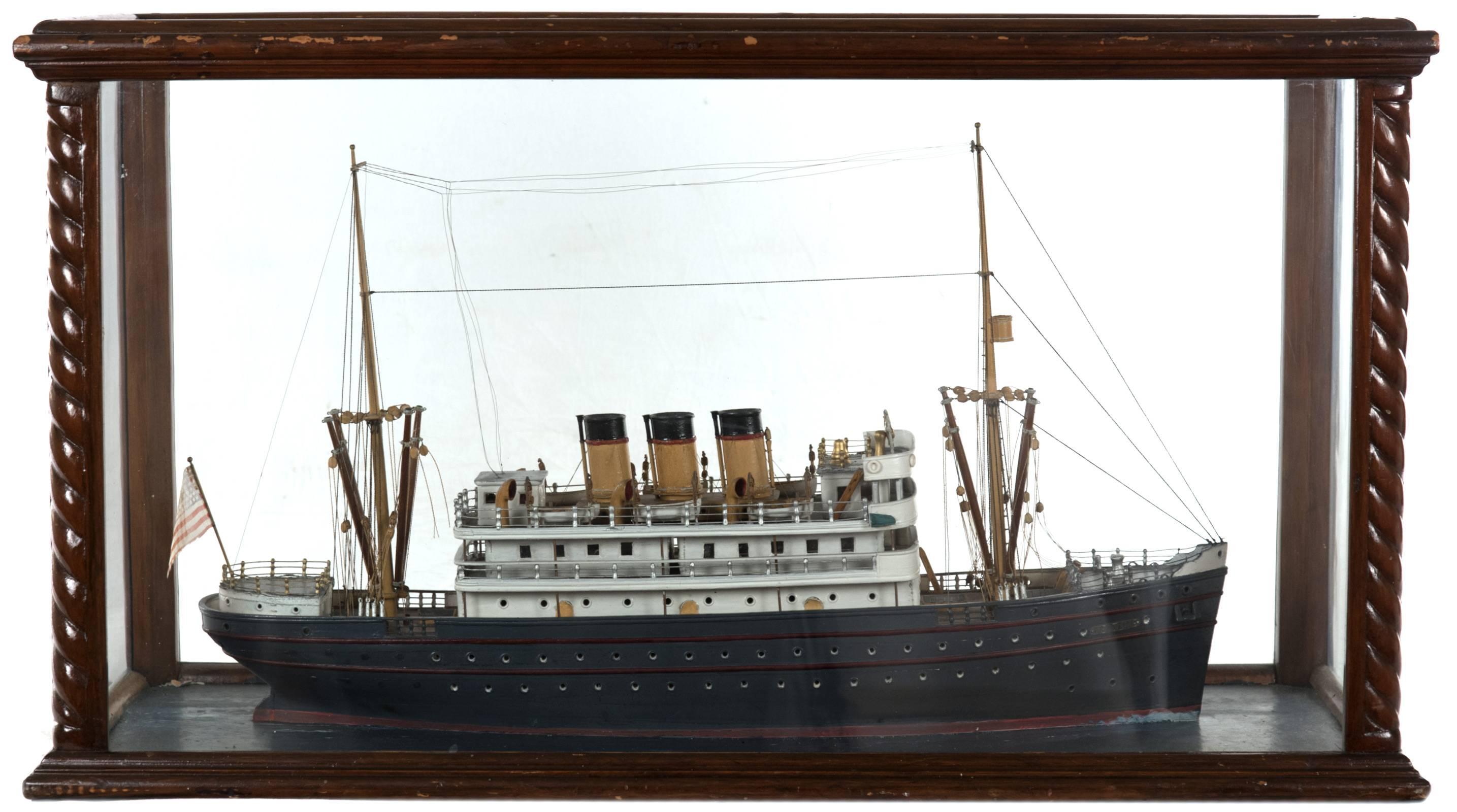 American Craftsman Cased Wooden Model of the Neptune For Sale