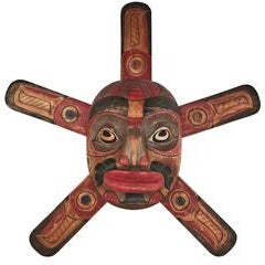 Pacific Northwestern Native American Sun Mask with Attached Sun Ray Bursts 1