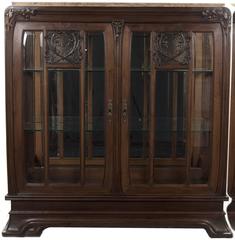 French Art Nouveau Mahogany Vitrine by Louis Majorelle