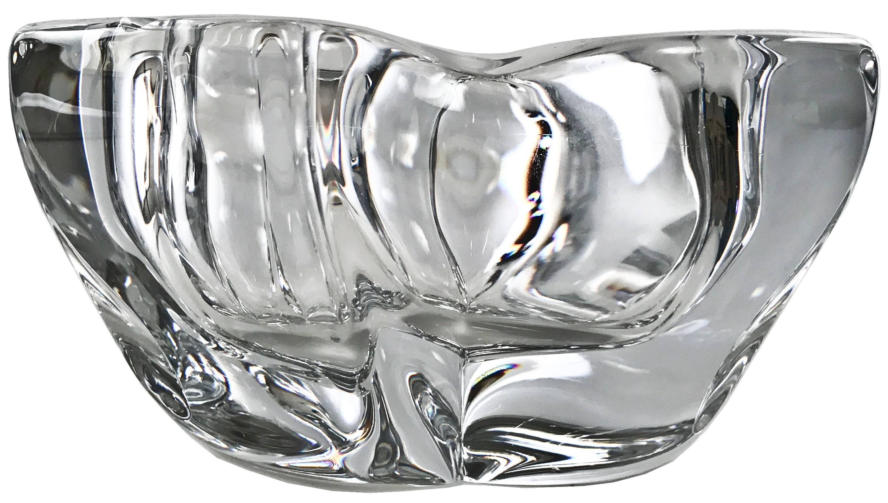 French Daum France Abstract Crystal Ashtray