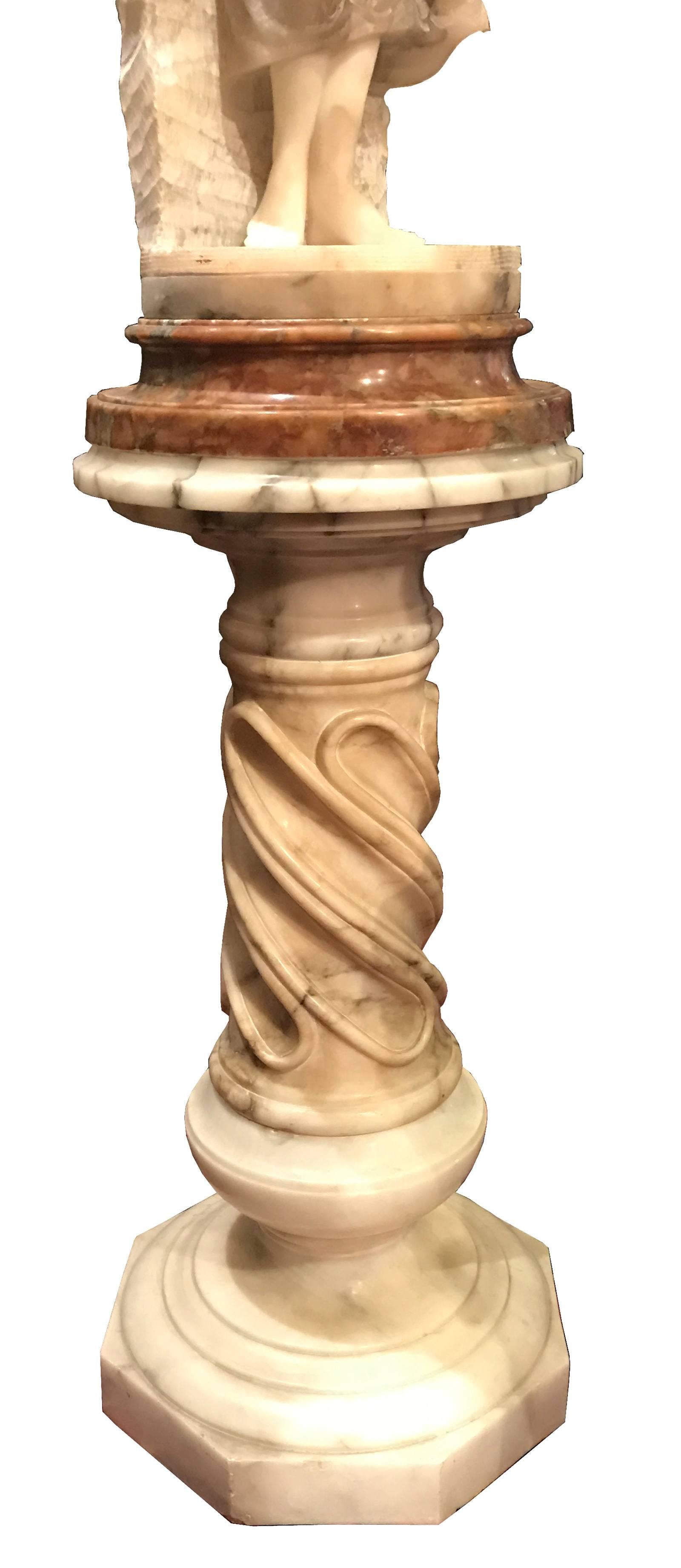 Alabaster and Marble Neoclassical Figural Floor Lamp 1