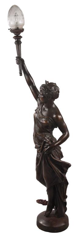 art deco lady floor lamp