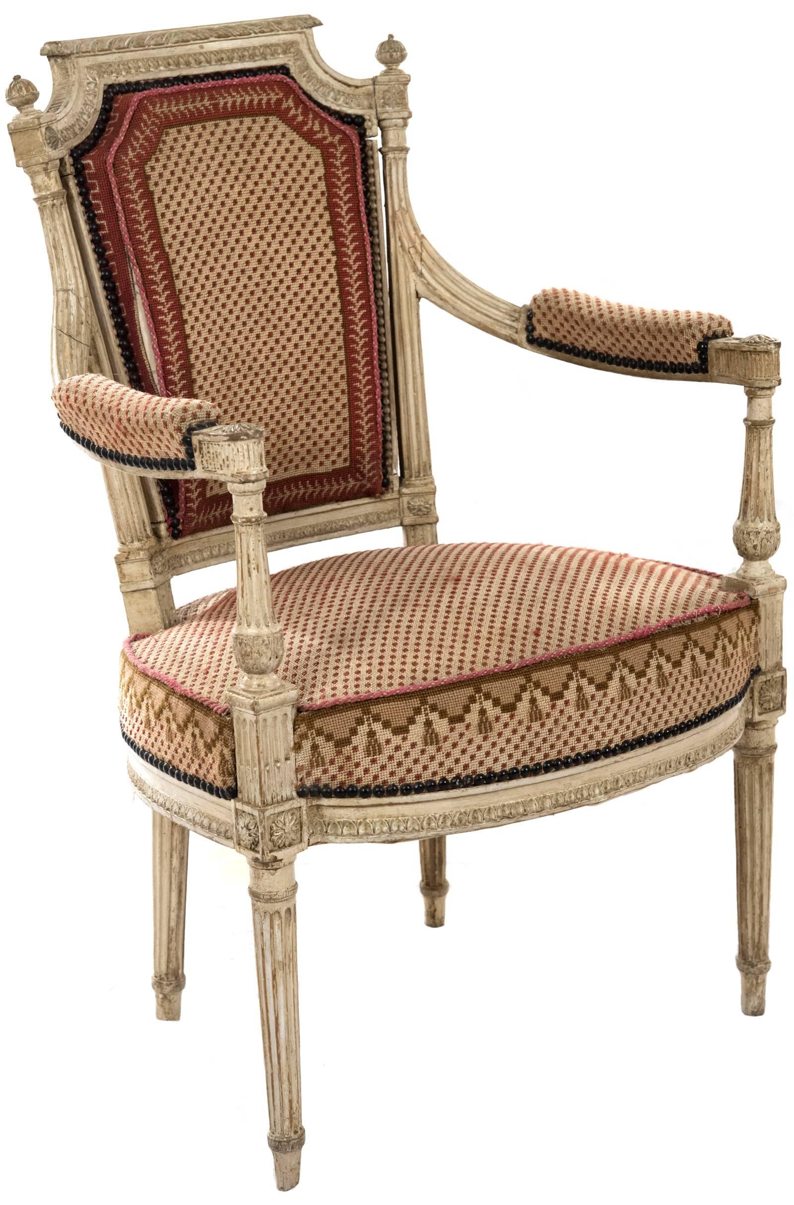 French Two Pairs of Period Louis XVI Armchairs For Sale