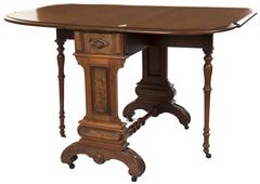 Oak and Burl Walnut Sutherland Drop Leaf Table