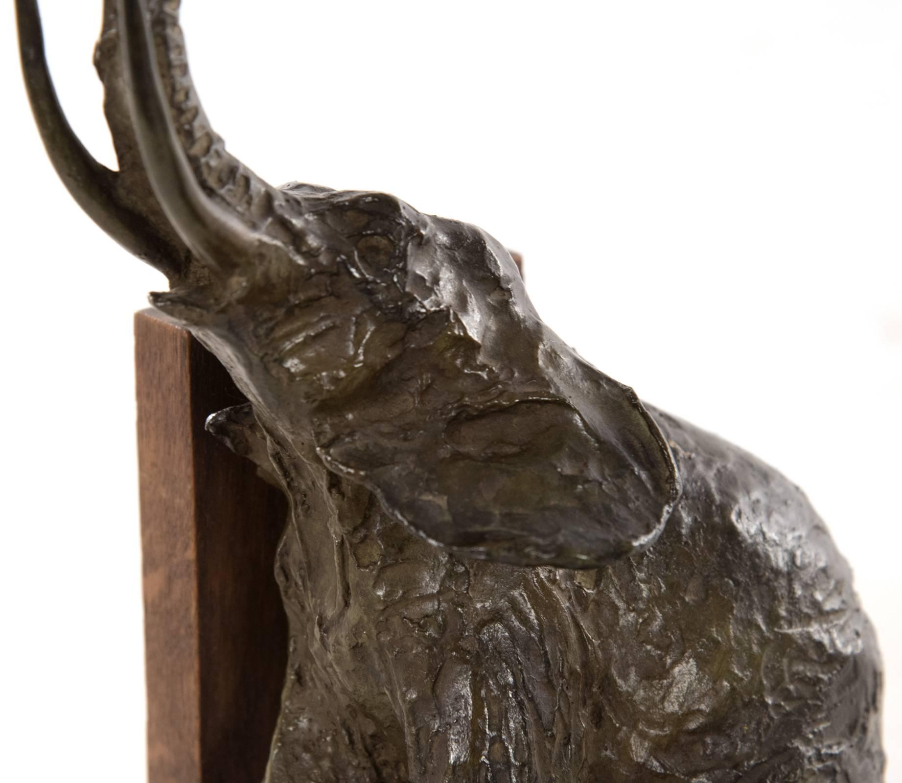 Art Nouveau French Bronze Elephant Bookends For Sale
