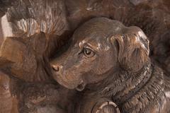 German Wood Carving of a Rescue Dog