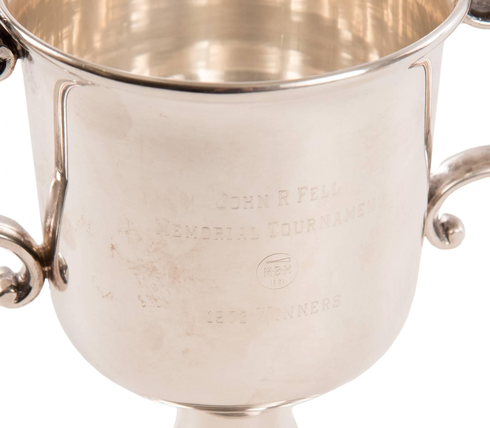 John R. Fell Memorial Tournament Sterling Silver Trophy Cup In Good Condition In Salt Lake City, UT