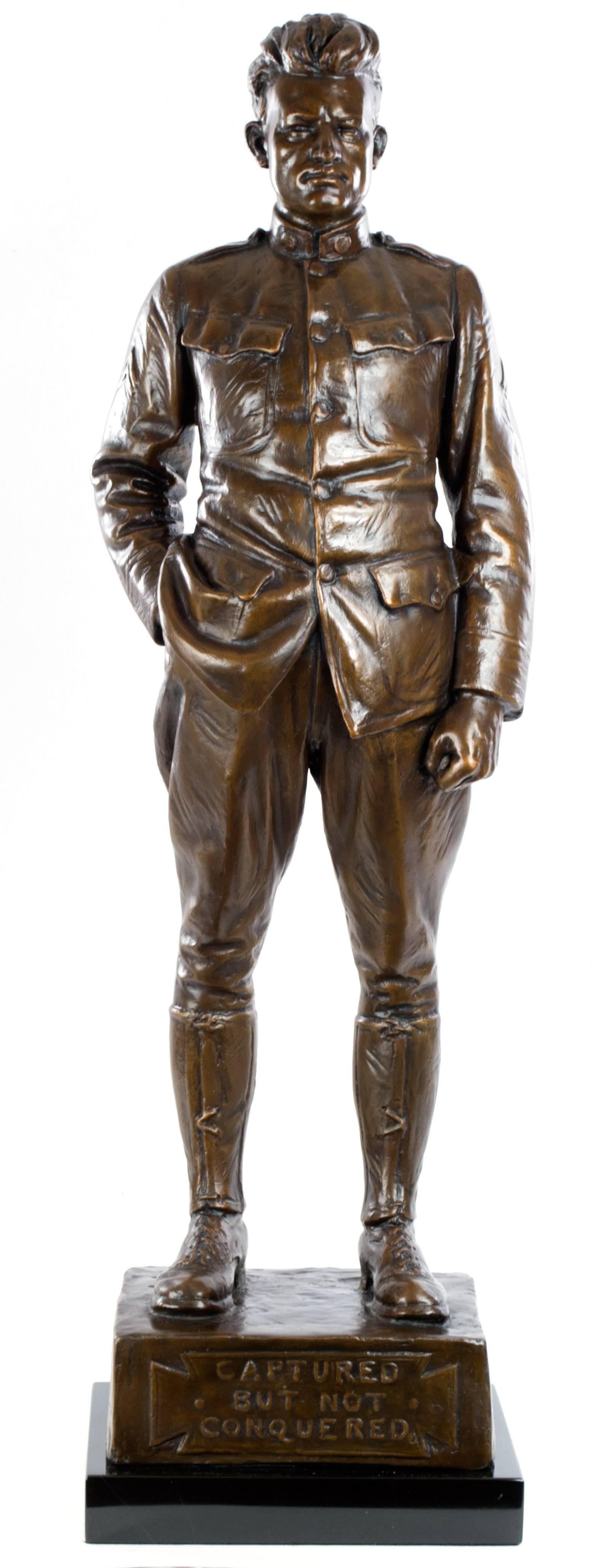 One of Dallin's most personal sculptures, Captured but not conquered, depicts, Edgar M. Halyburton, a WWI hero and one of the first Americans captured in the war. For his model, Dallin used his third and only surviving son, Arthur. Arthur Dallin