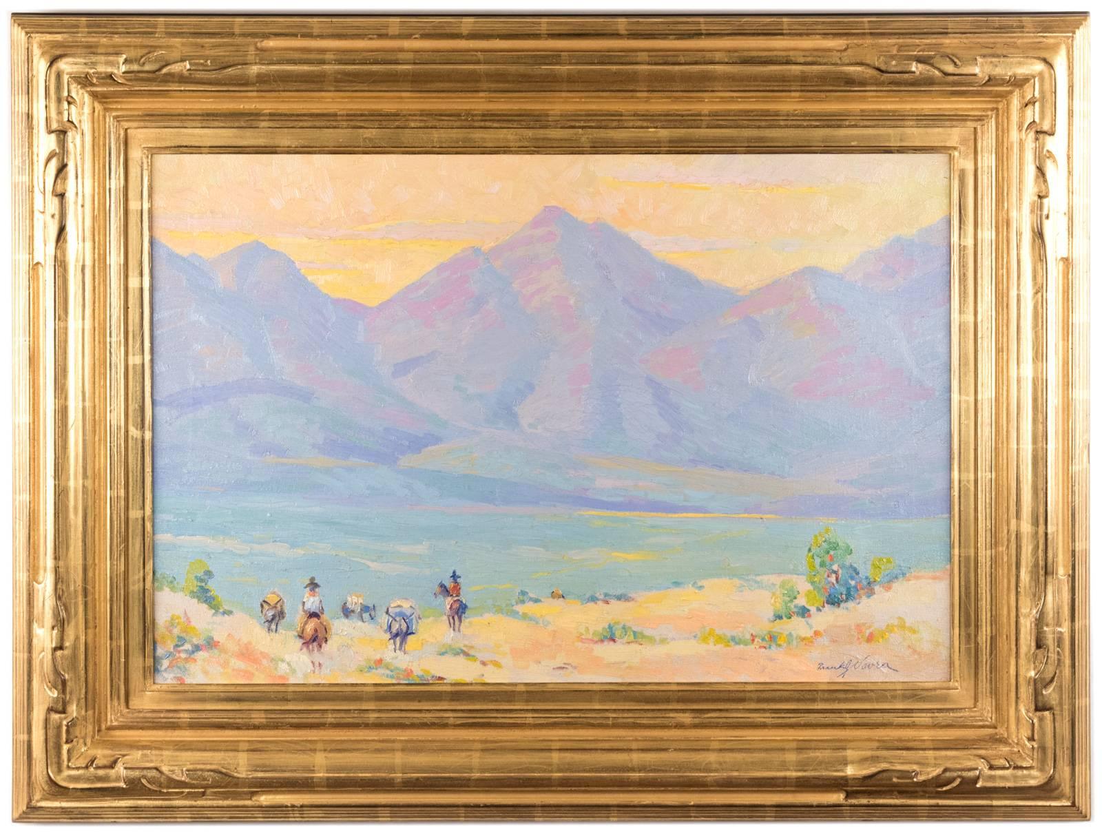 Frank J Vavra (1892 - 1967) began his career as a self-educated artist before enrolling in the Denver Art Academy. His early impressions of an pioneer town, Wyoming's crossroads center since the earliest Indian days, were often colorful material for