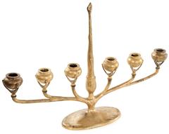 Gilt Bronze Tiffany Studio Six-Arm Candelabra