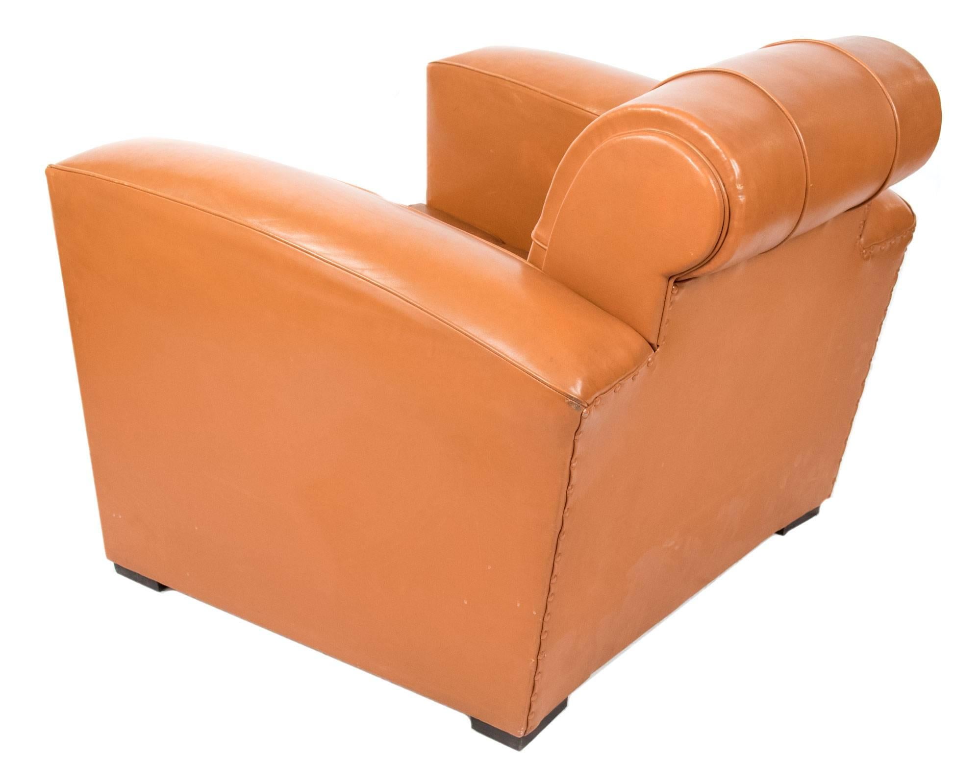 20th Century Art Deco Leather Armchairs