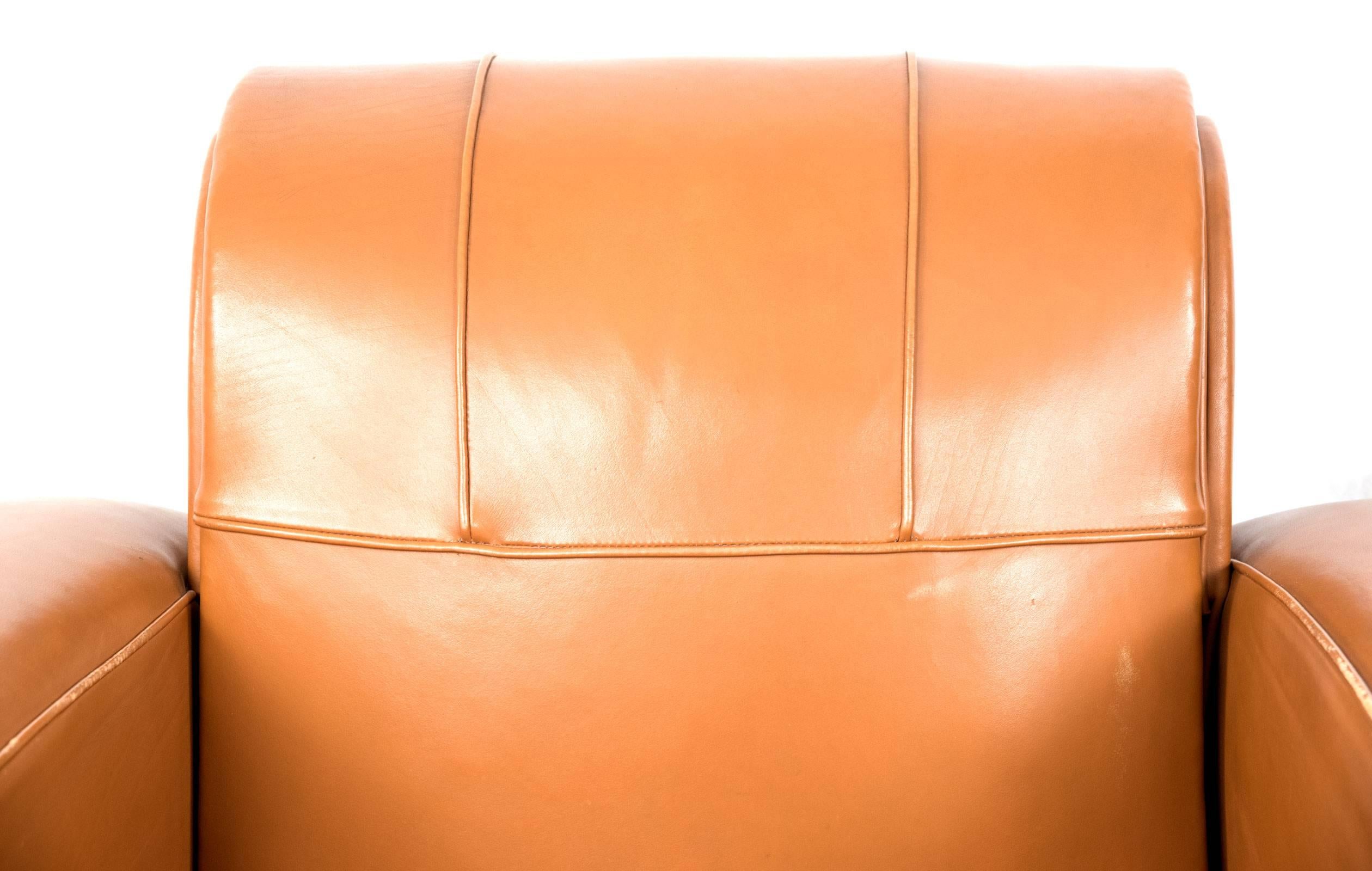 Art Deco Leather Armchairs 1