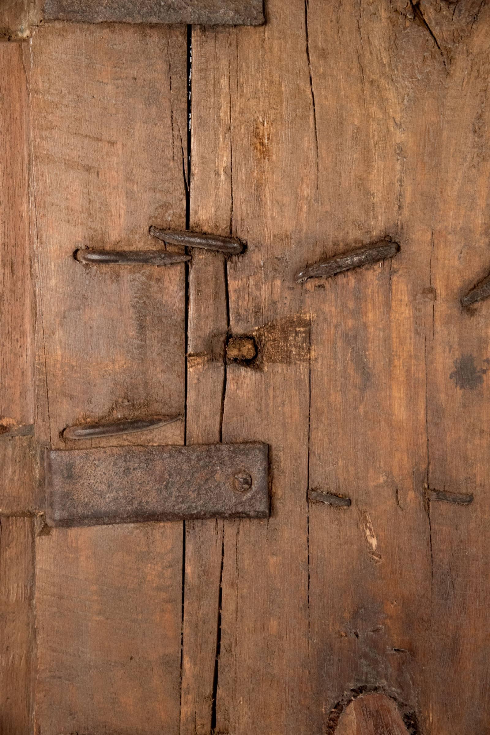 European Set of Oak and Cast Iron Entry Doors