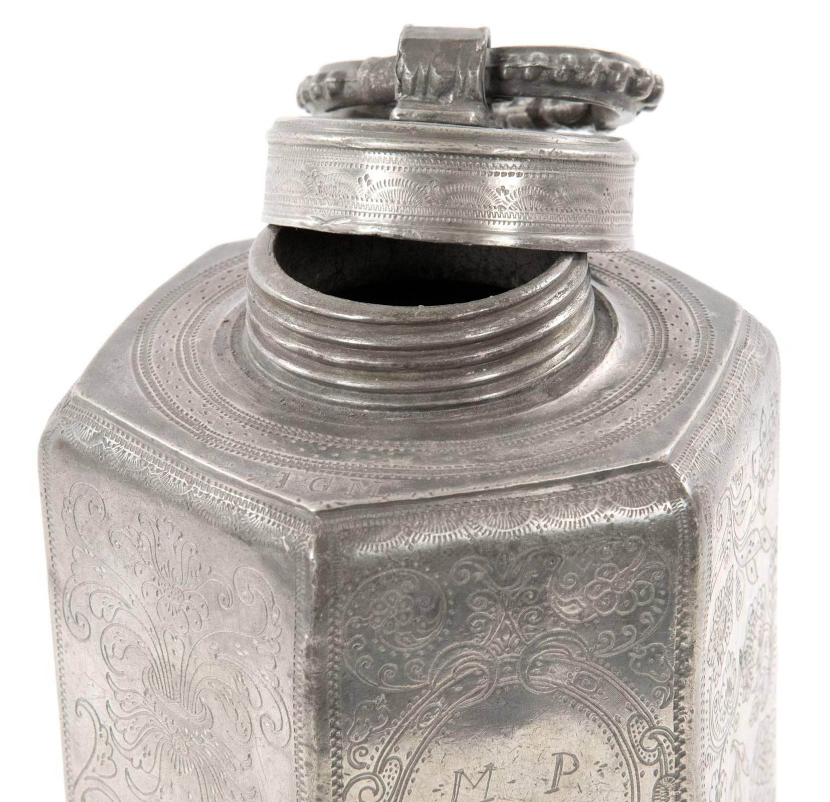 Northern Renaissance 17th Century German Pewter Canister