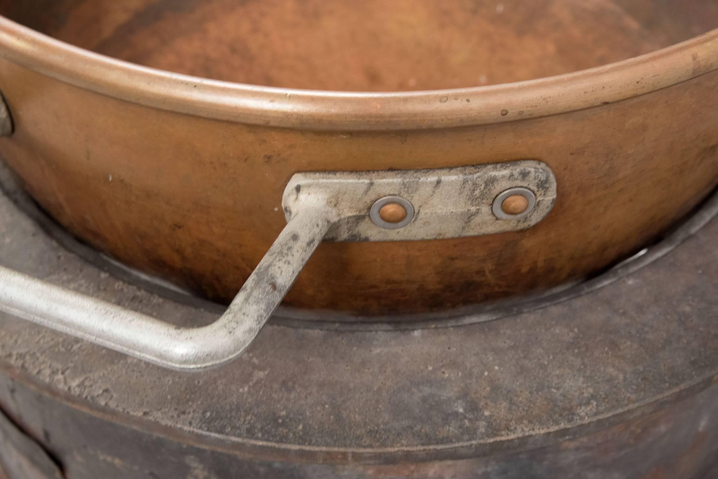 American Large Candy-Making Copper Bowl and Gas Burner