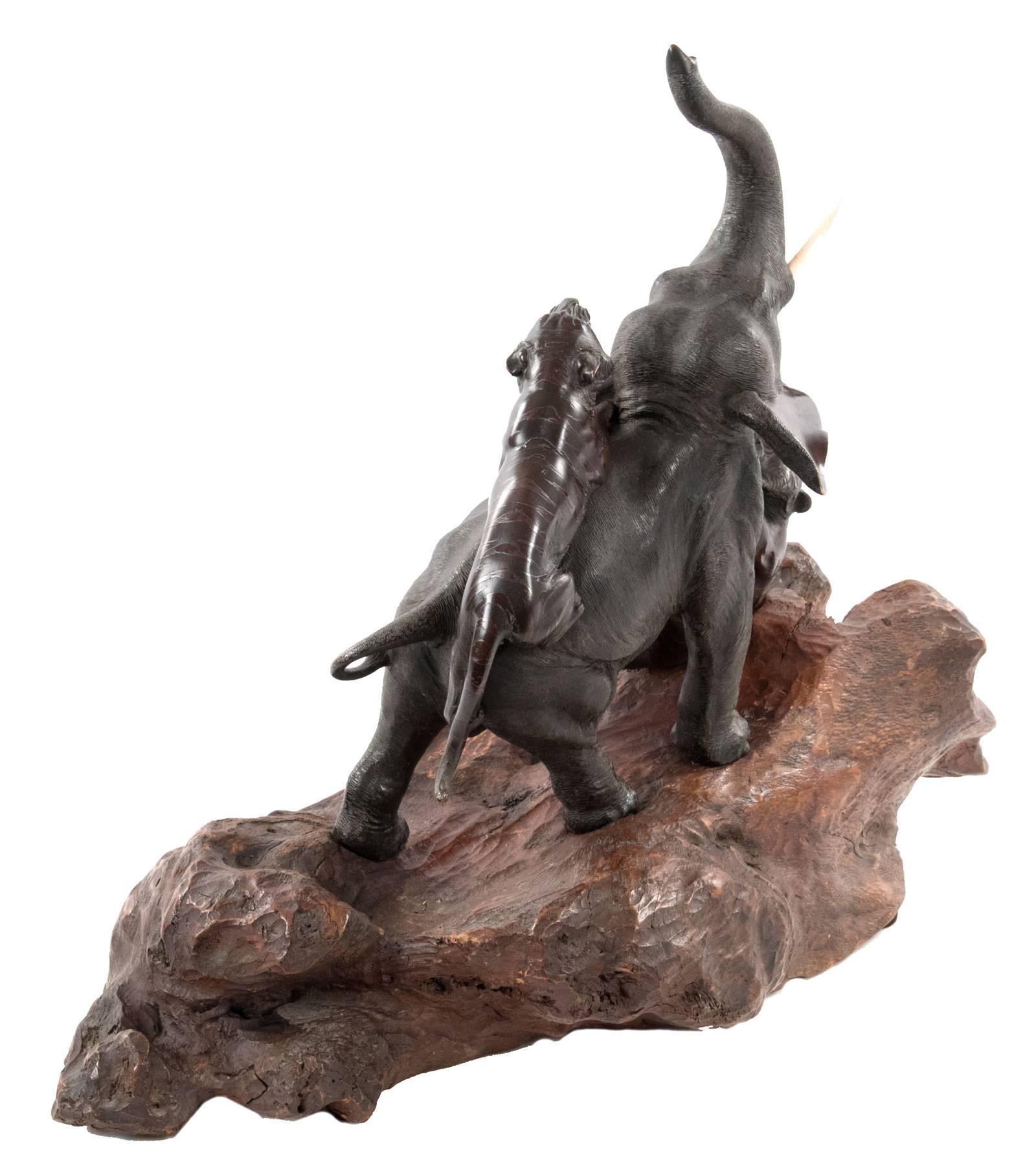 japanese bronze elephant