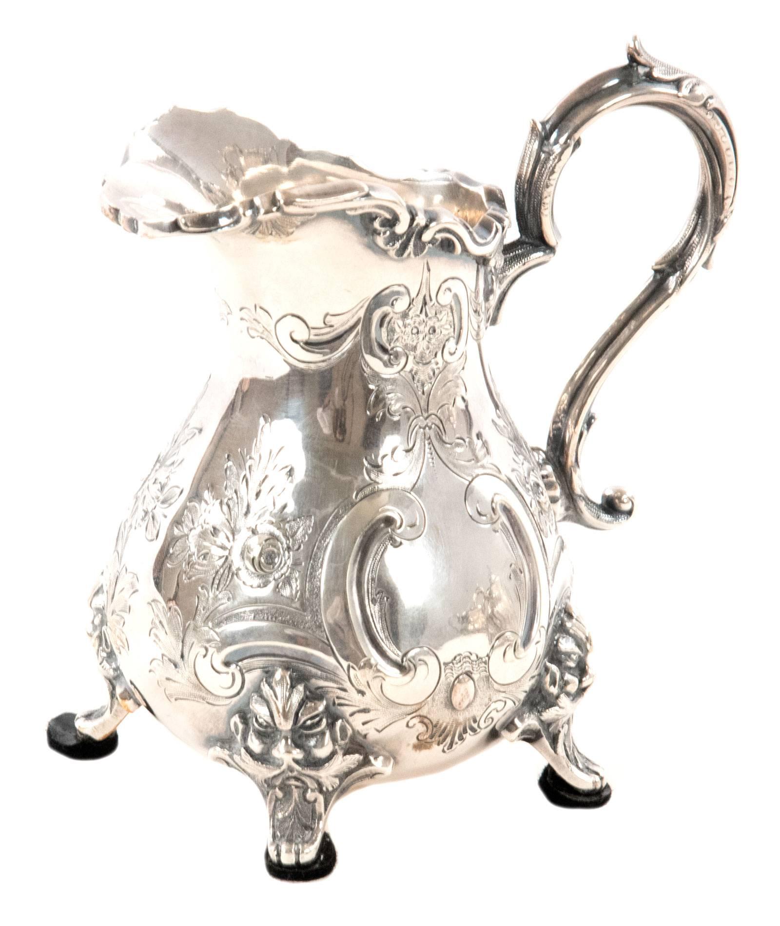 Victorian English Silver Plate Three-Piece Tea Service For Sale 2