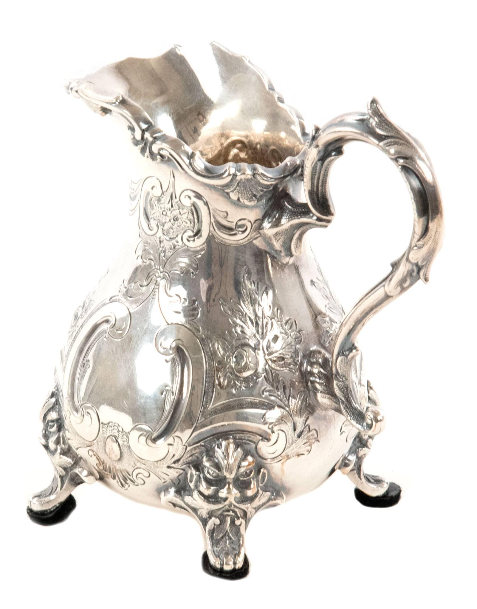 Victorian English Silver Plate Three-Piece Tea Service For Sale 1