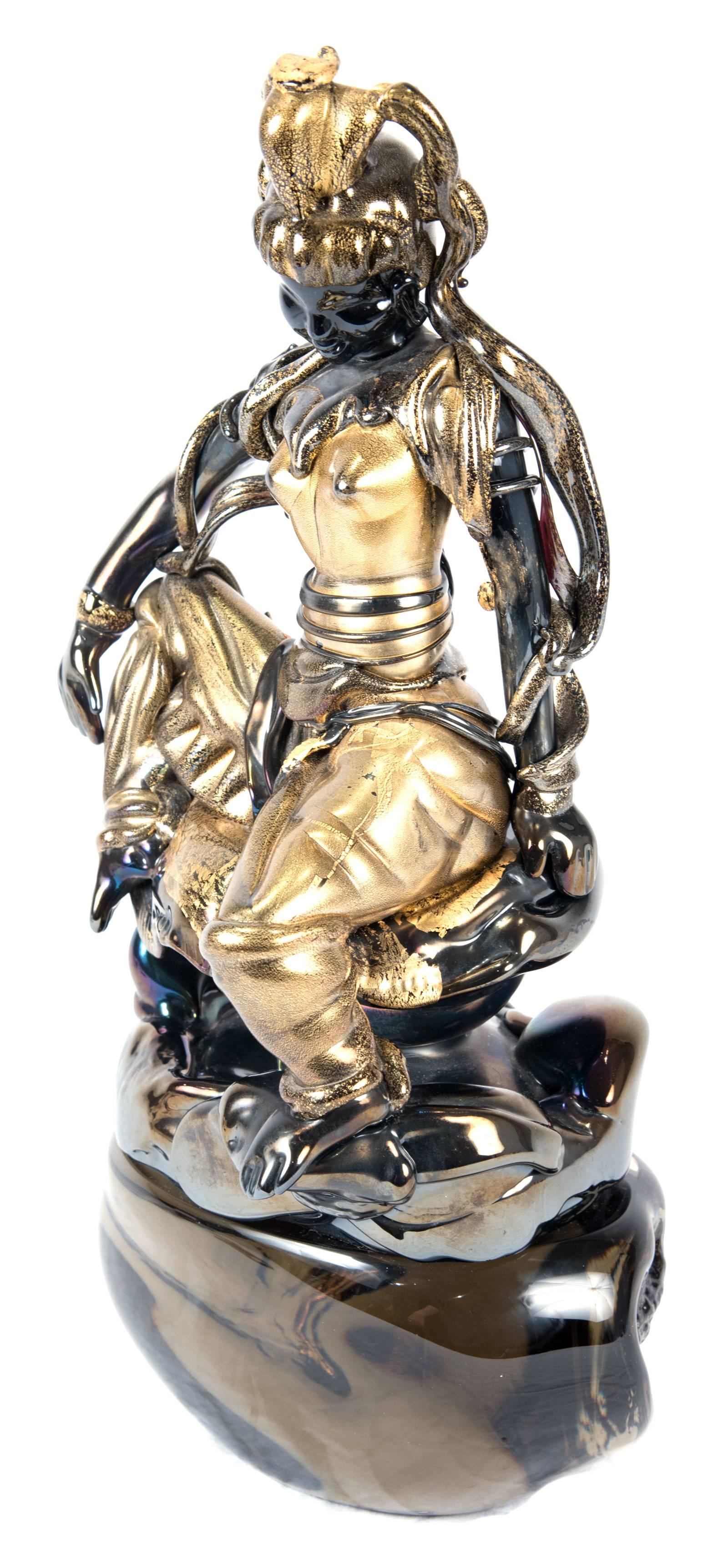 Mid-Century Modern Murano Glass Sculpture of the Hindu Goddess Pavarti For Sale