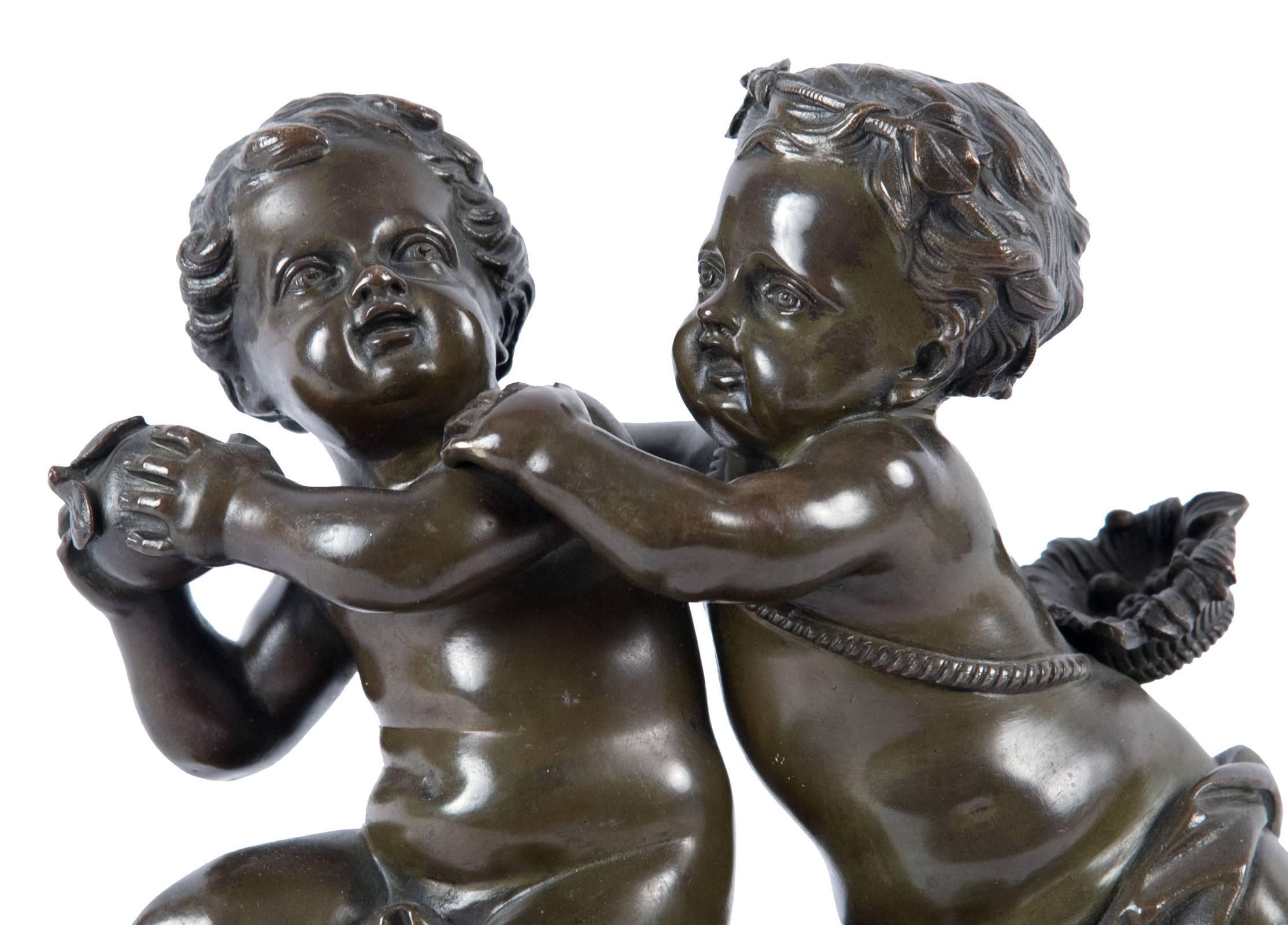 19th Century, French Bronze Group after Jean Baptiste Pigalle In Good Condition For Sale In Salt Lake City, UT