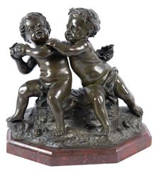 19th Century, French Bronze Group after Jean Baptiste Pigalle