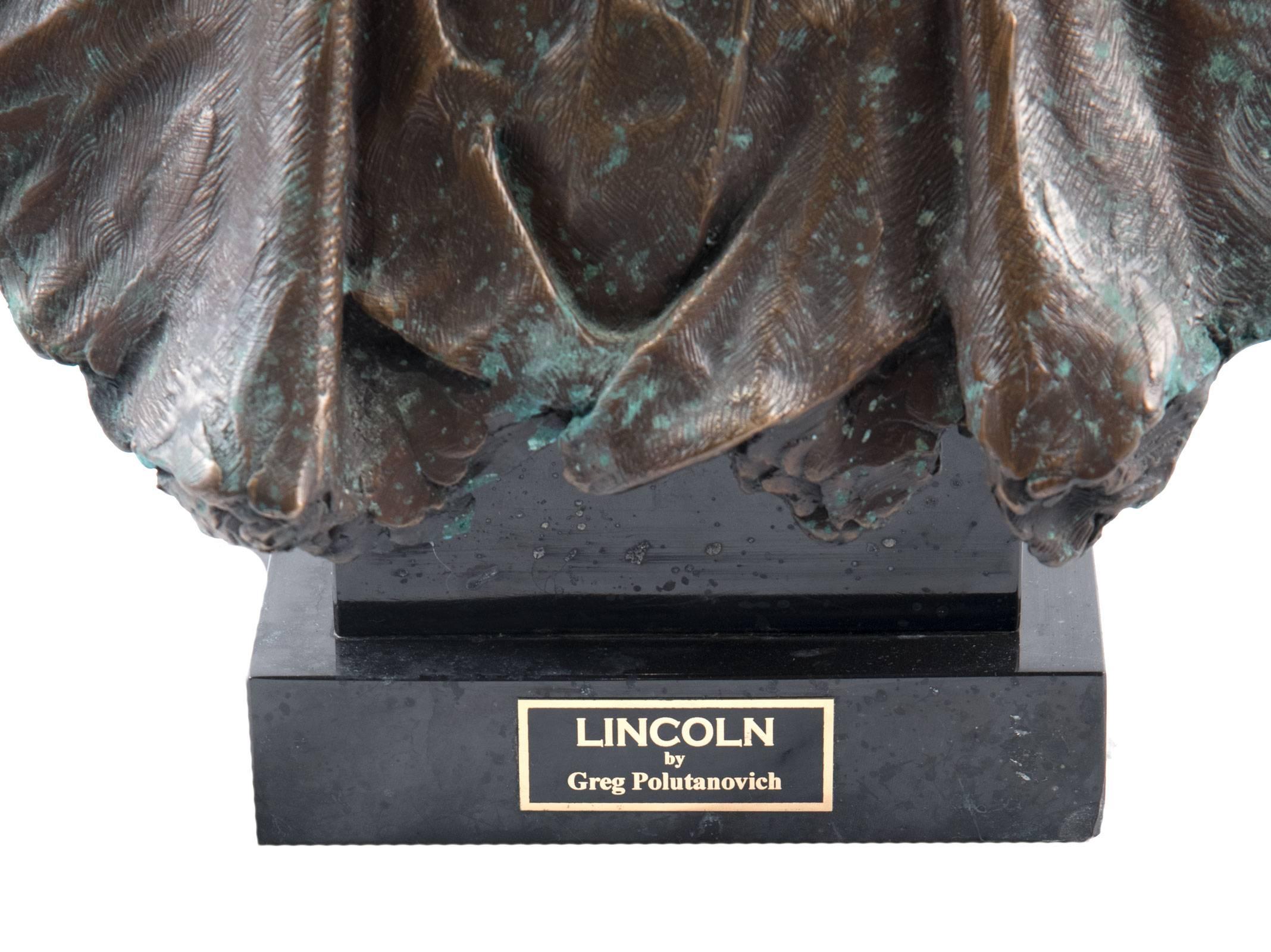 American Classical Bronze Bust of Lincoln by Greg Polutanovich