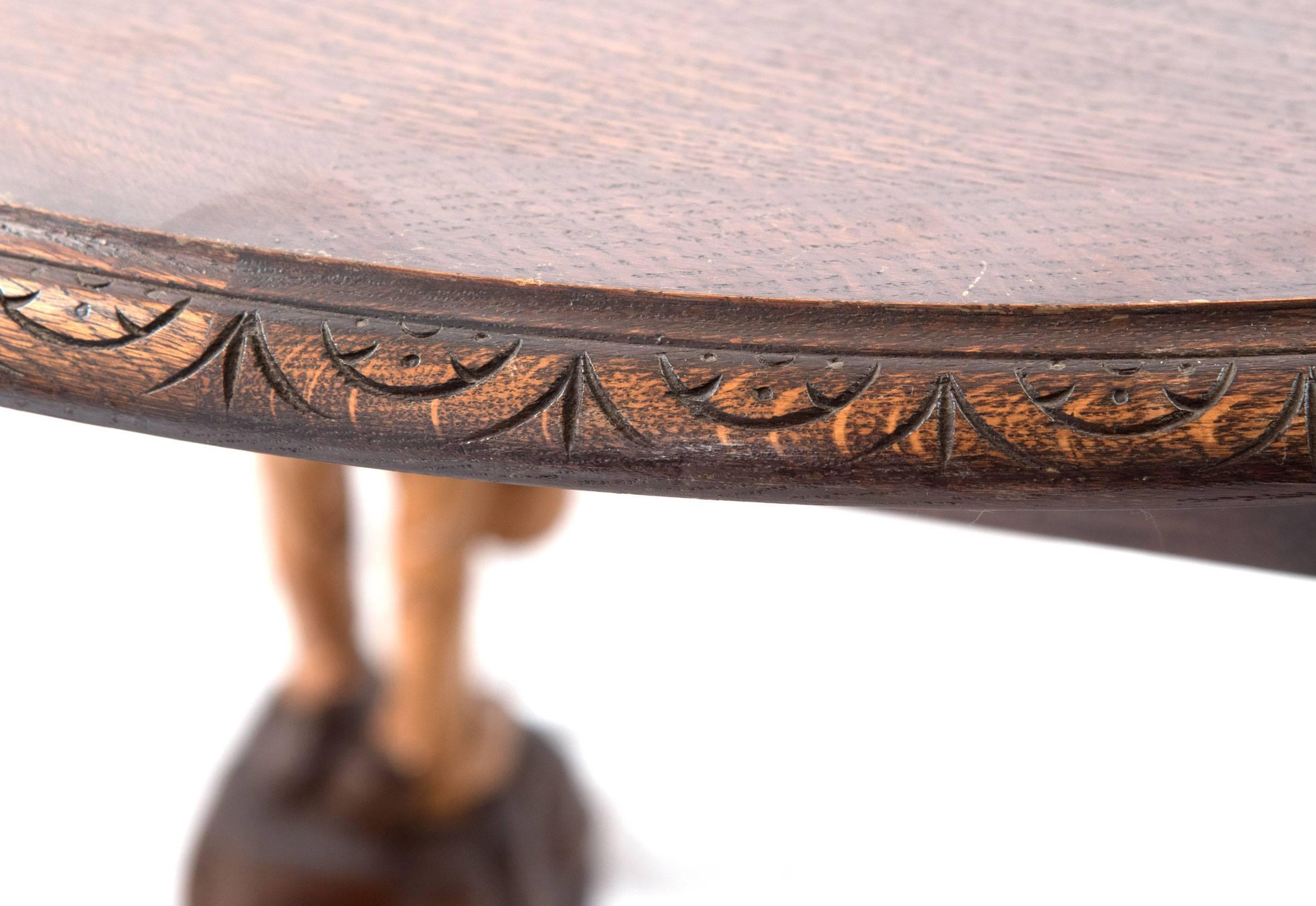 19th Century French Gueridon Table with Carved Figural Legs For Sale 3