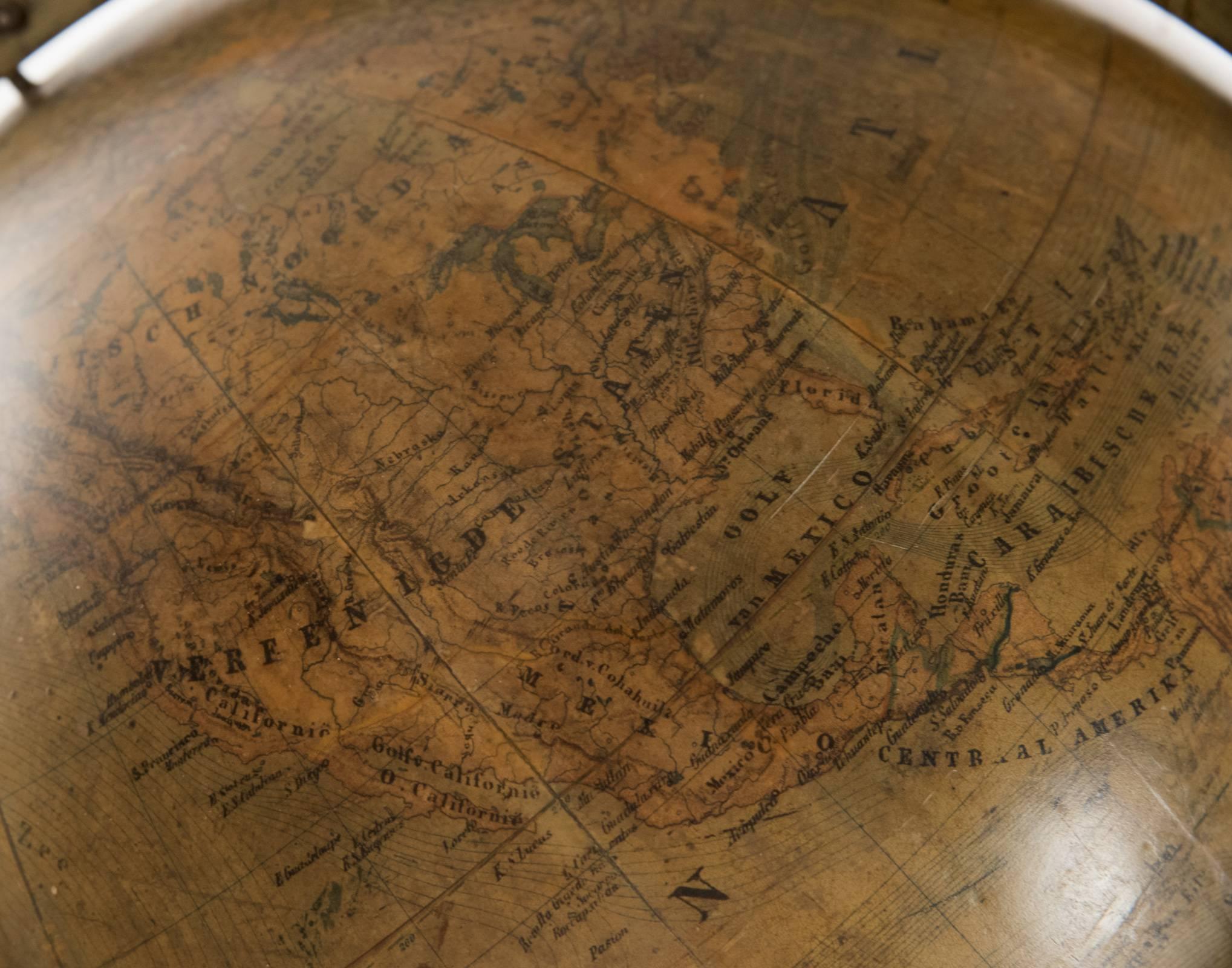 19th Century Dutch Globe by Felkl and W.J. Geerling In Good Condition In Salt Lake City, UT