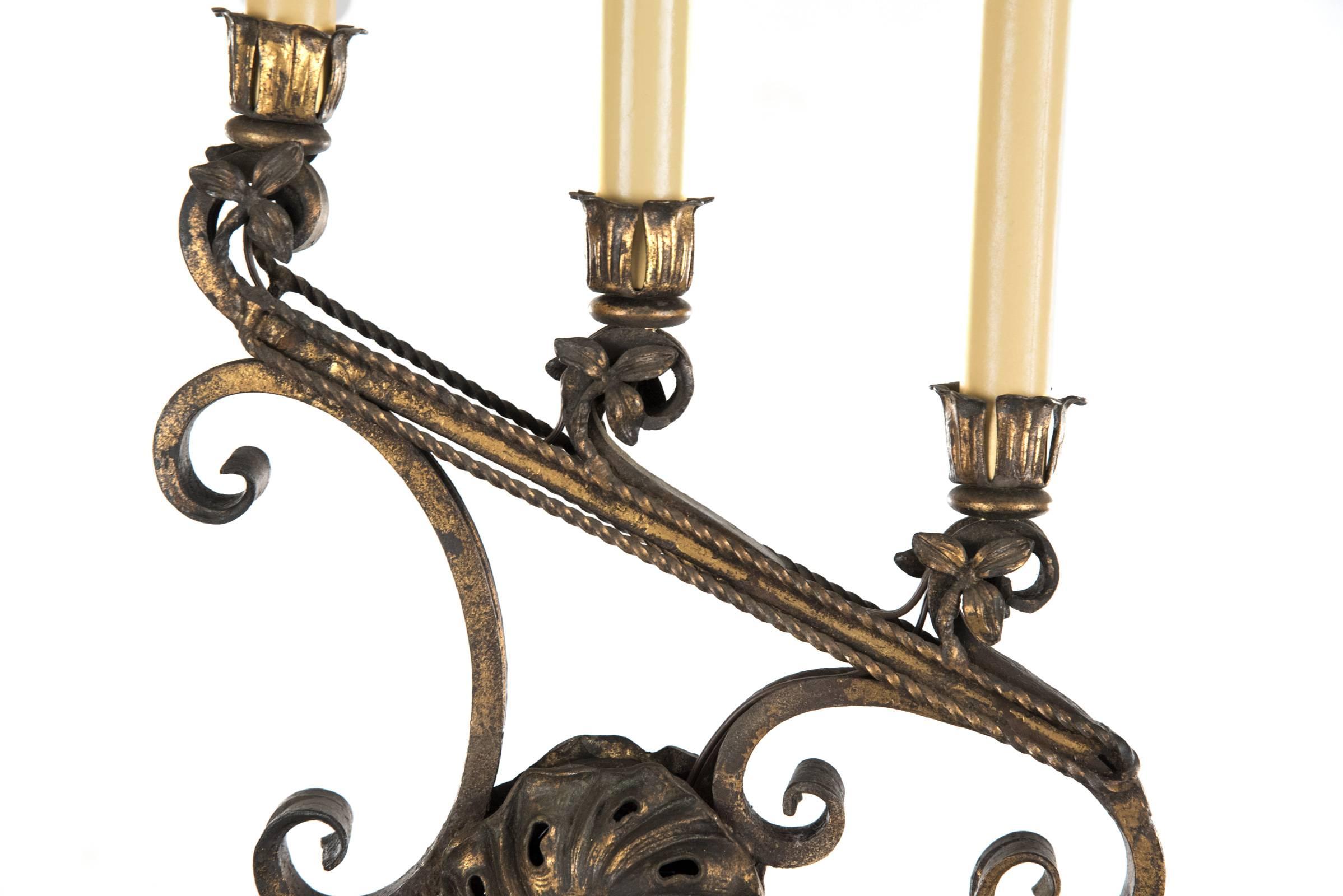 French Pair of Neoclassical Candelabra Floor Lamps