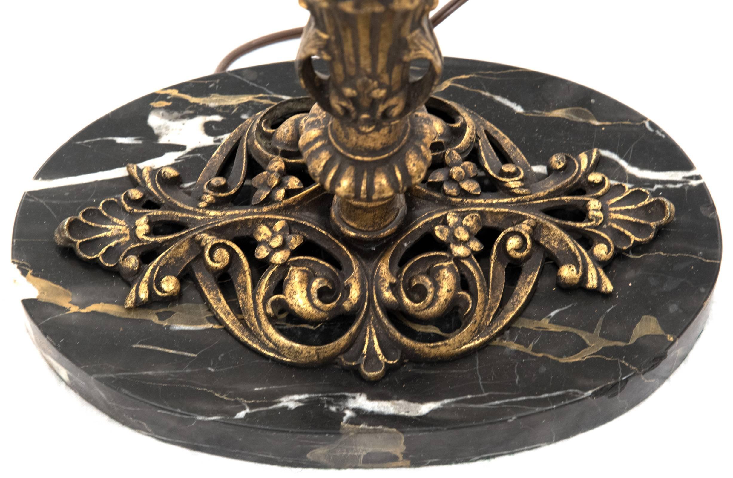 Metal Pair of Neoclassical Candelabra Floor Lamps