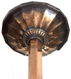 Brass and Wood French Art Deco Six-Arm Chandelier with Figural Forms