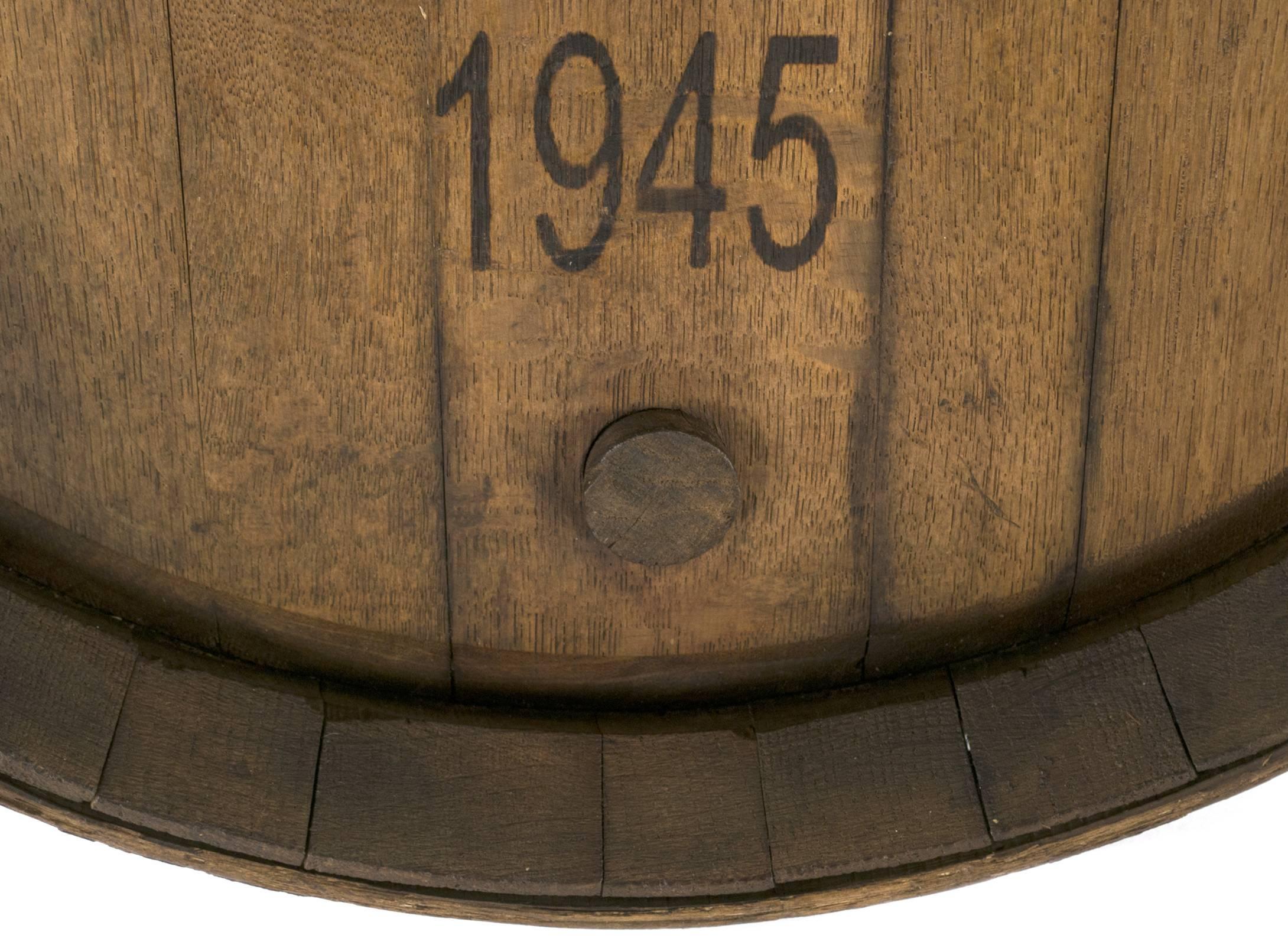 20th Century Burgundy Wine Casket Face with Spigot, 1945
