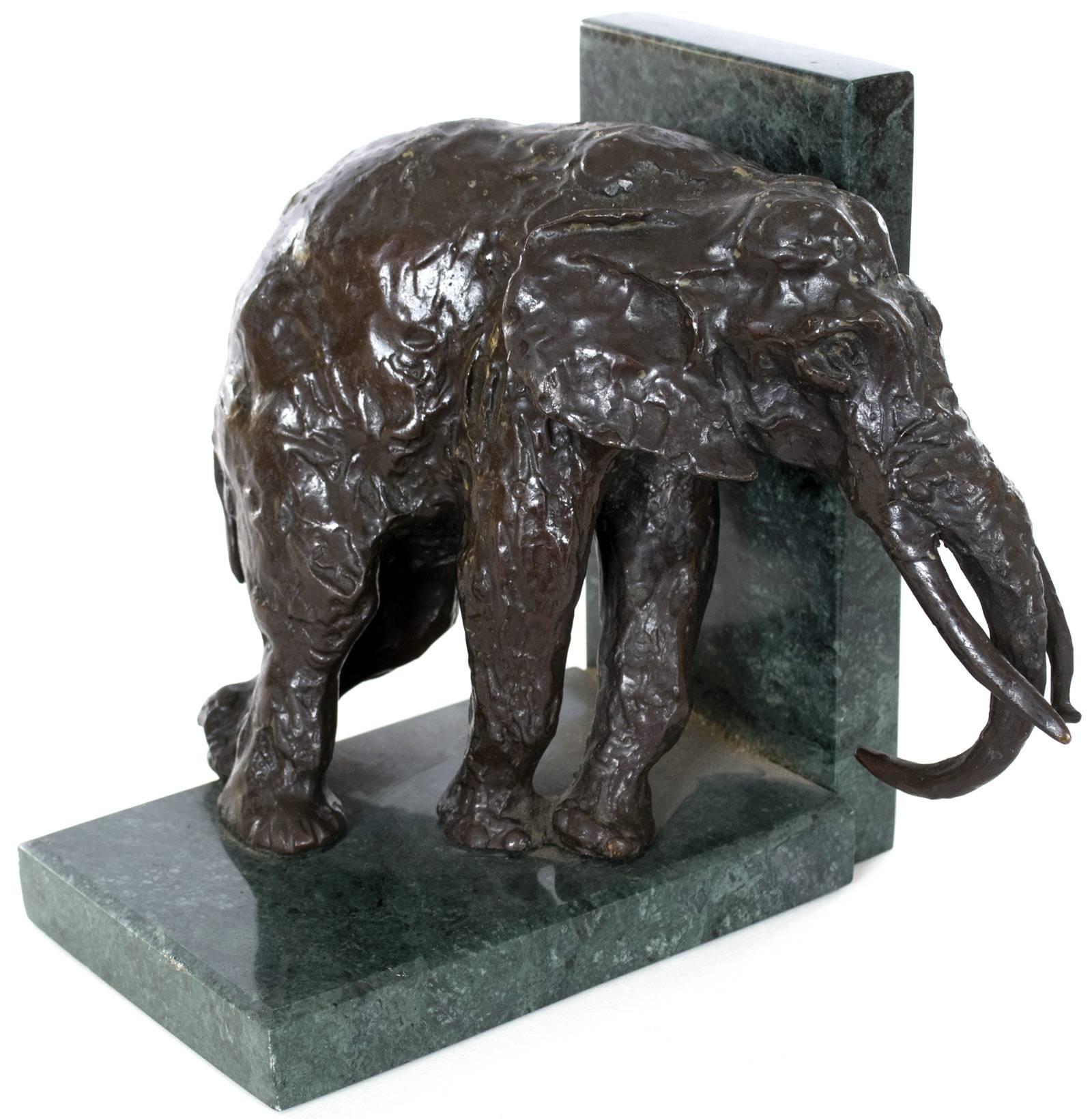 French Elephant Bookends by Ary Bitter 