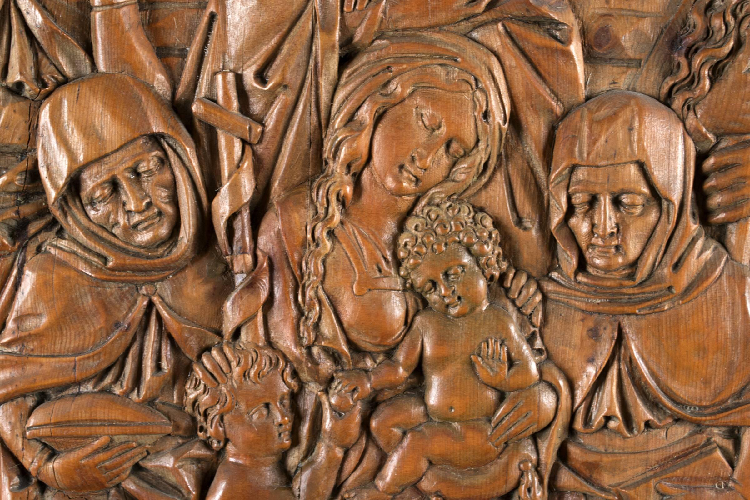 holy family wood carving